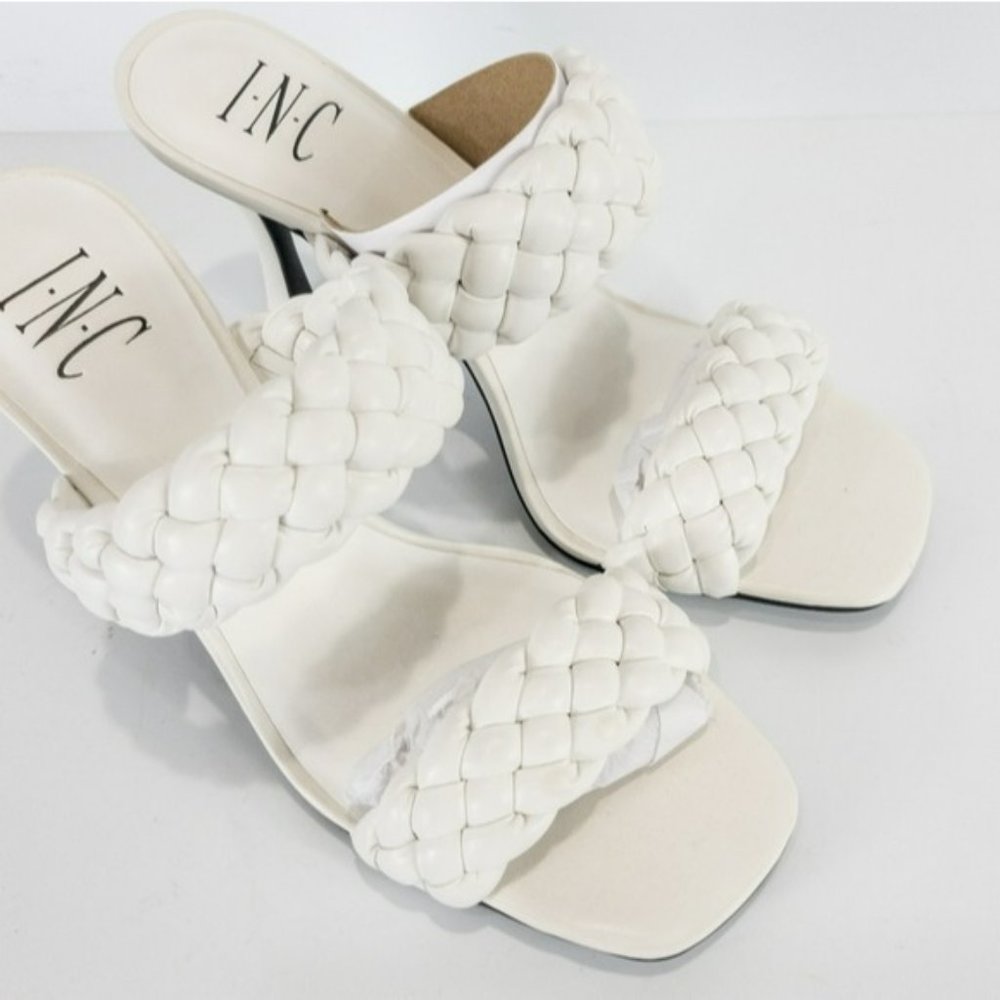 INC International Concepts Lyra Braided Sandals White -8.5 - Picture 8 of 9
